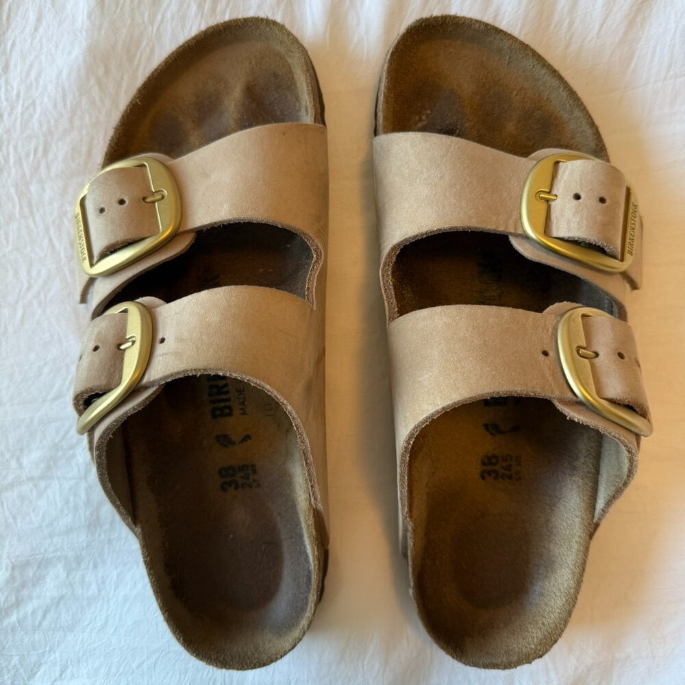 Birkenstock Arizona Big Buckle - Nubuck Leather - Colour: Sandcastle